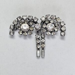Elegant Silver Crystal Brooch